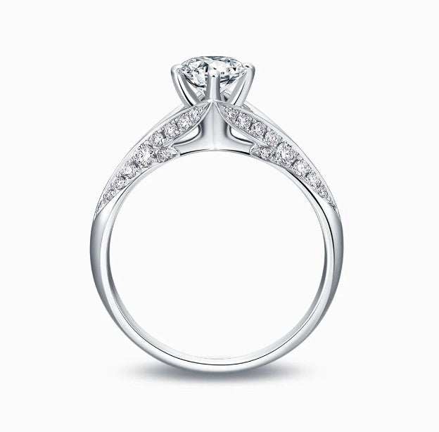 BRIDAL -18K white gold diamond wedding ring