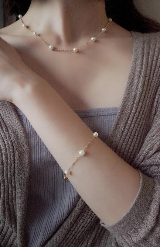 THIALH - 瑰寶系列 - 18k白金珍珠鑽石耳環