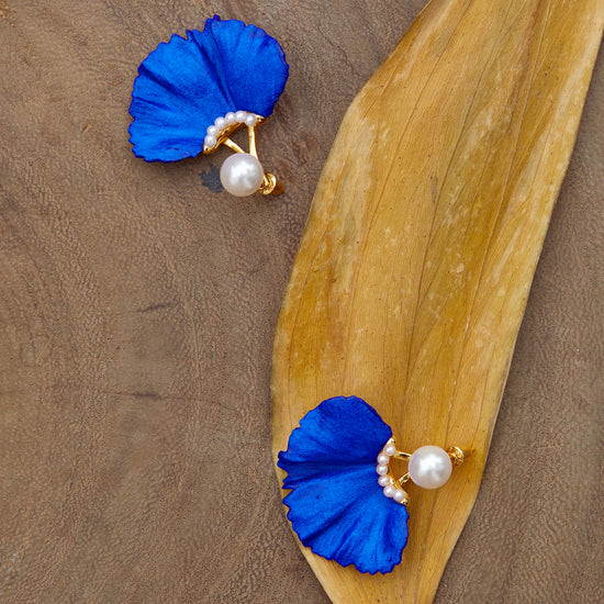 NM - 花瓣珍珠兩用耳環