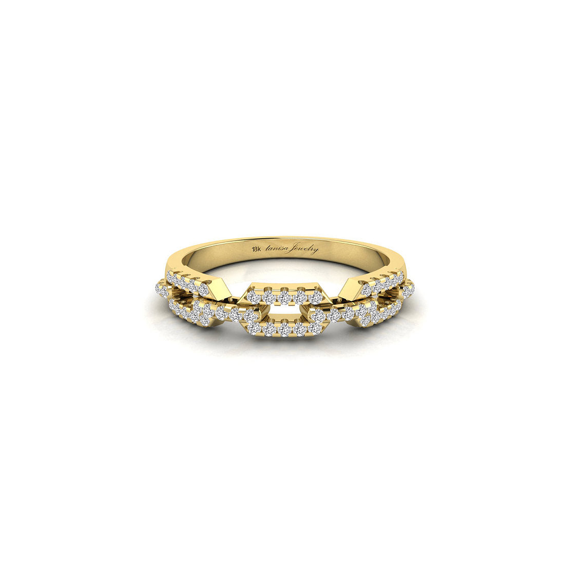 Jane's Essentials - 18K Yellow Gold Diamond Links Ring