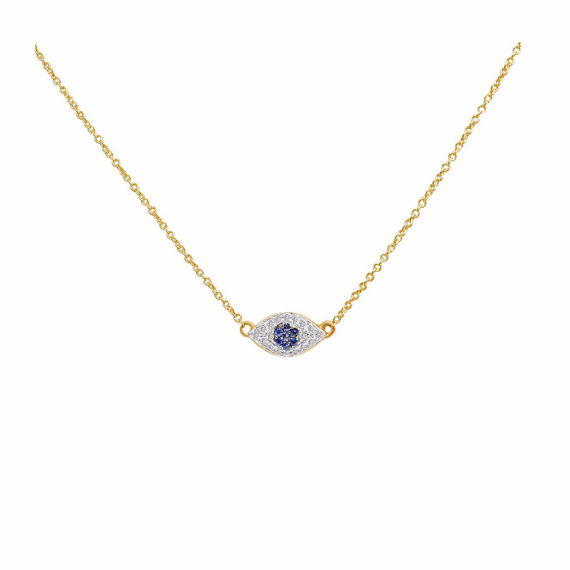 Protection - 18K Yellow Gold Mini Evil Eye Necklace