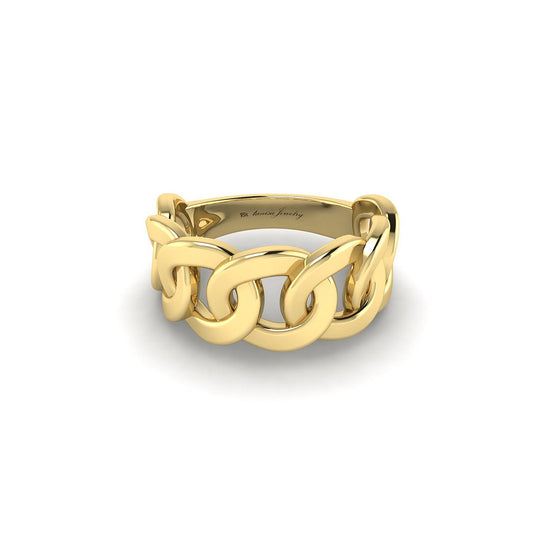 Load image into Gallery viewer, Jane&amp;#39;s Essentials - 18K Yellow Gold Chained Jane (thick) Ring
