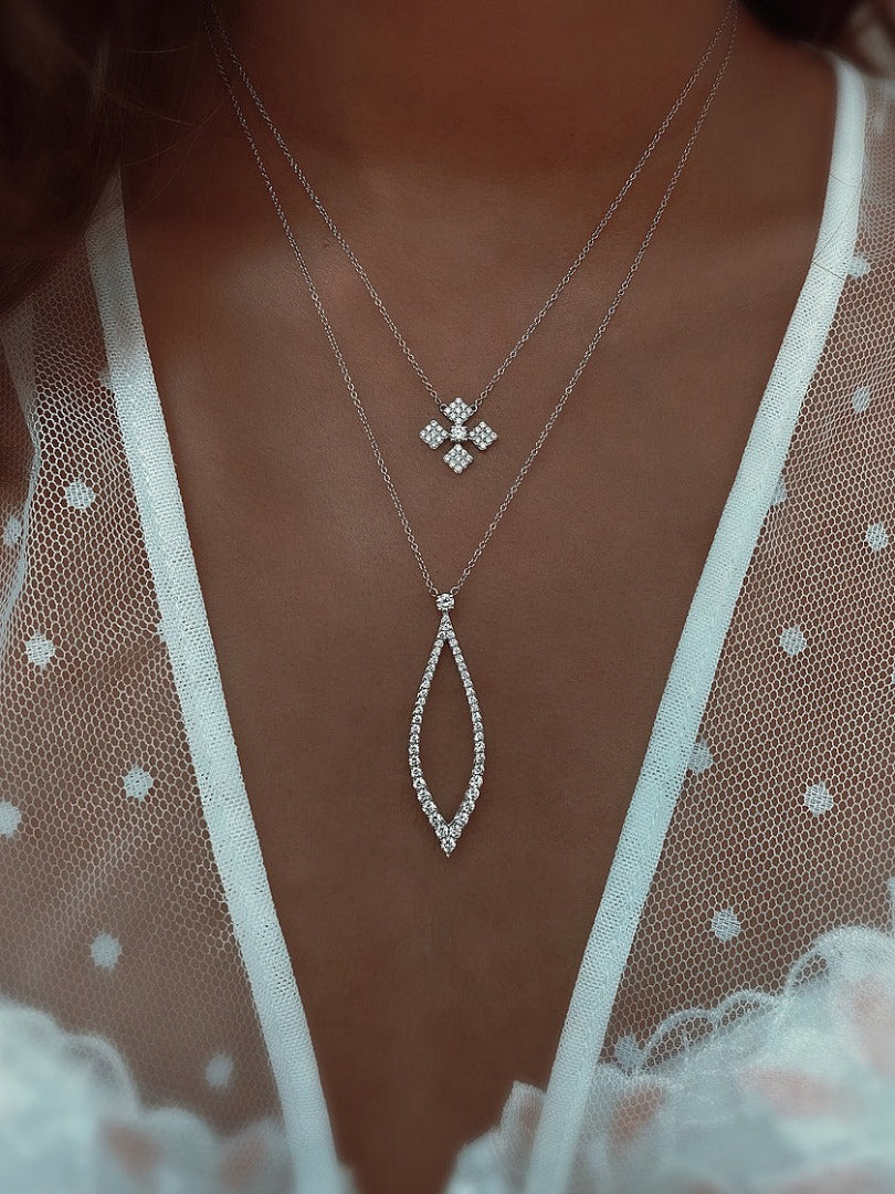 Diamonds Are Forever - 18K White Gold Diamond Drop Necklace