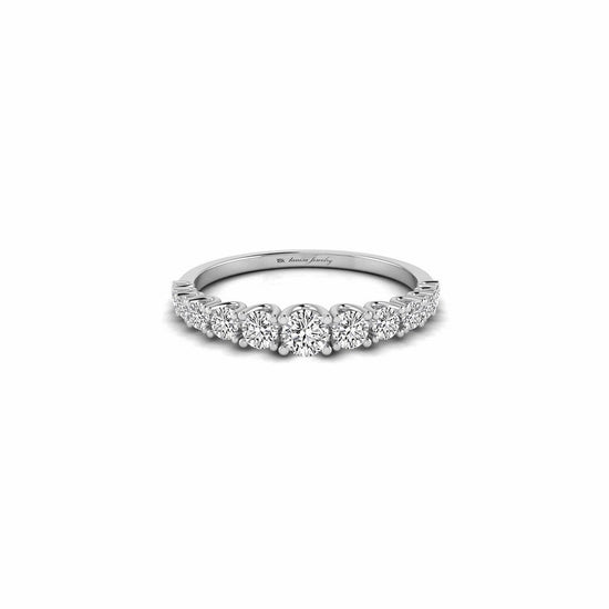 Load image into Gallery viewer, Diamonds are Forever - 18K White Gold Graduating Diamond Band Ring

