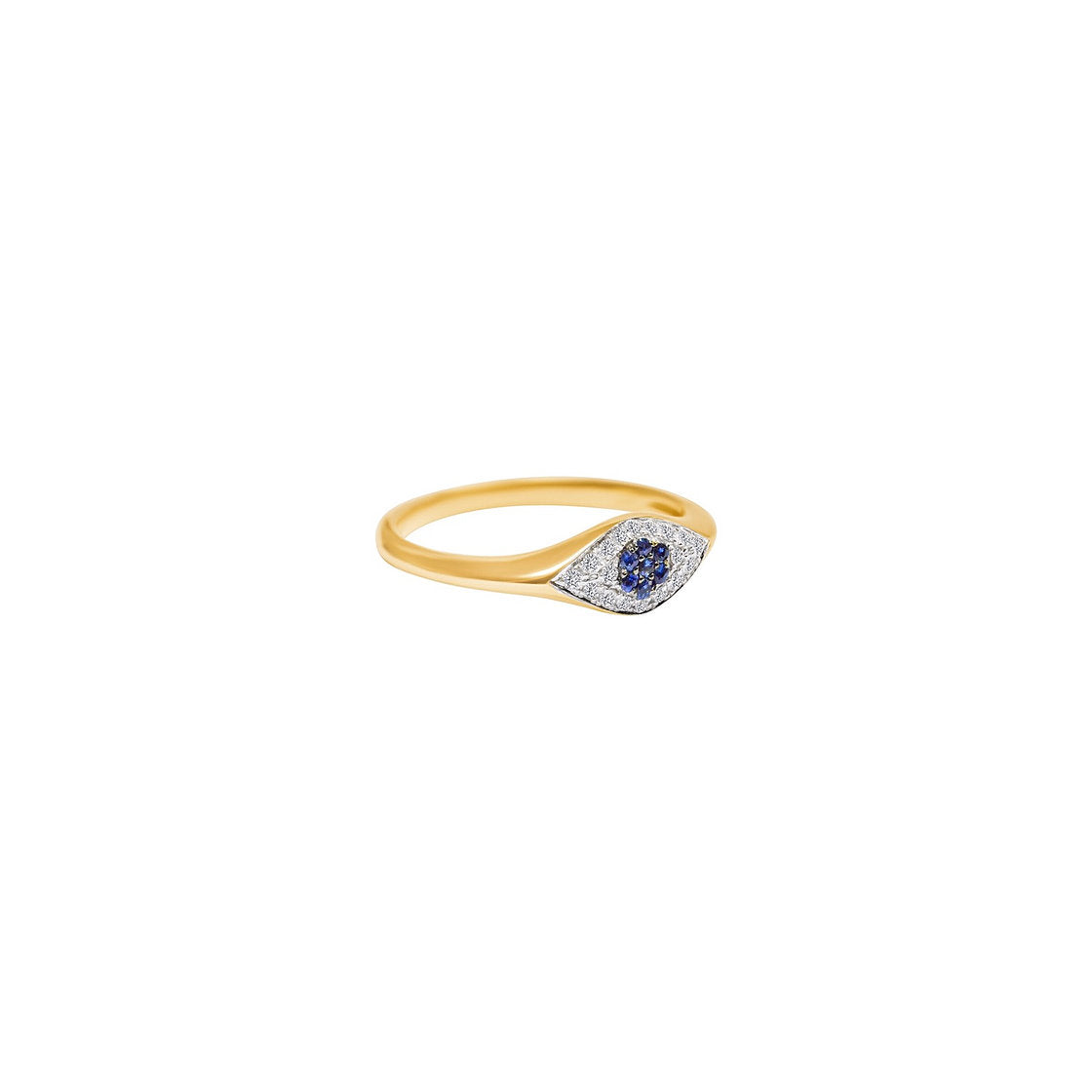 Protection - 18K Yellow Gold Mini Evil Eye Ring