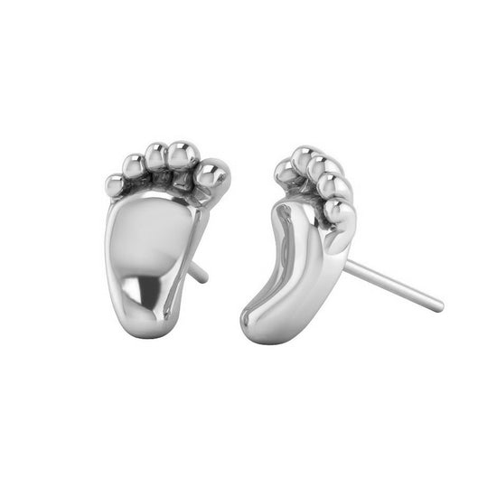 Pour La Vie - 18K White Gold Plated Silver Roof of Life Stud Earrings