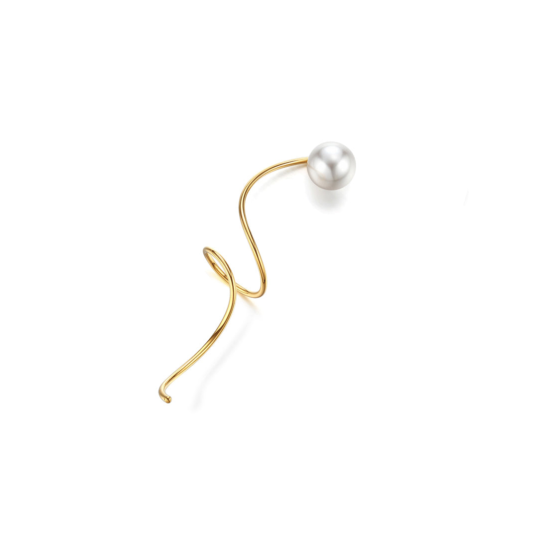 NM - Musical Note Pearl Long Earrings