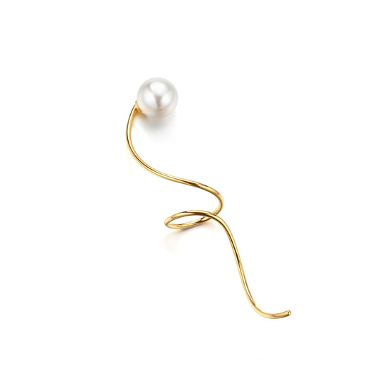Musical Note Pearl Long Earrings
