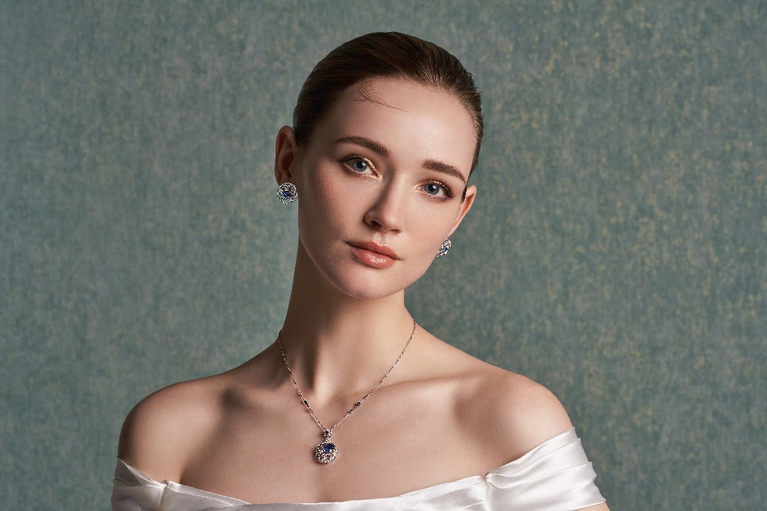 DATURA • BLOSSOM - Sapphire and Diamond Regal Earrings