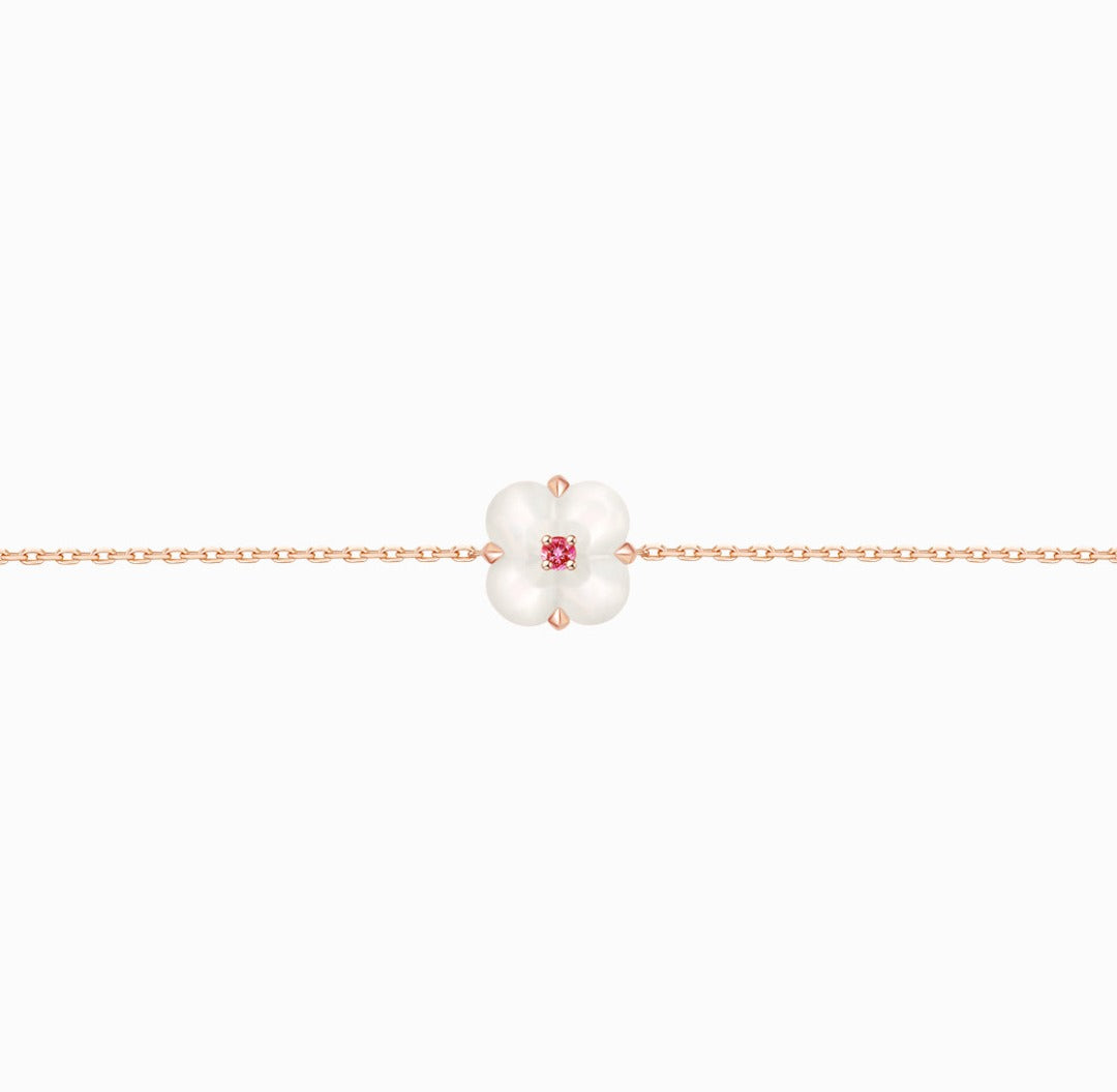 Load image into Gallery viewer, Fontana di Trevi - Mini Fontana Mother of Pearl with Red Spinel Bracelet
