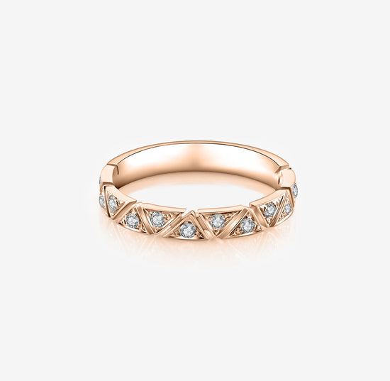 THIALH - 水晶教堂系列 - 鑽石玫瑰金結婚戒指