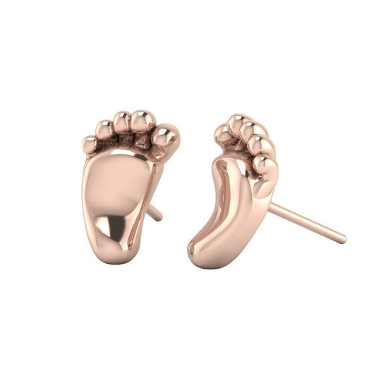 Pour La Vie - 18K Rose Gold Plated Silver Roof of Life Stud Earrings