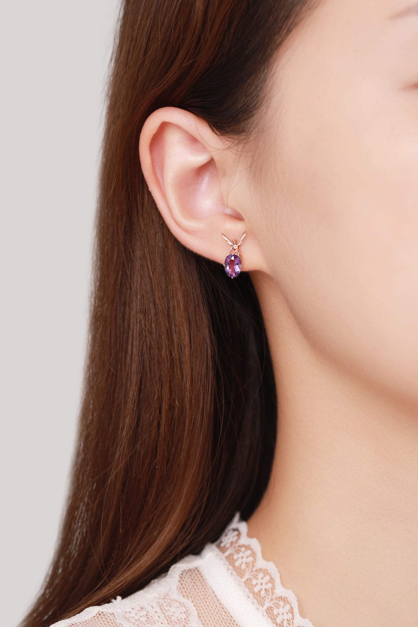 DATURA • ASTRA - 18K Rose Gold Amethyst Earrings