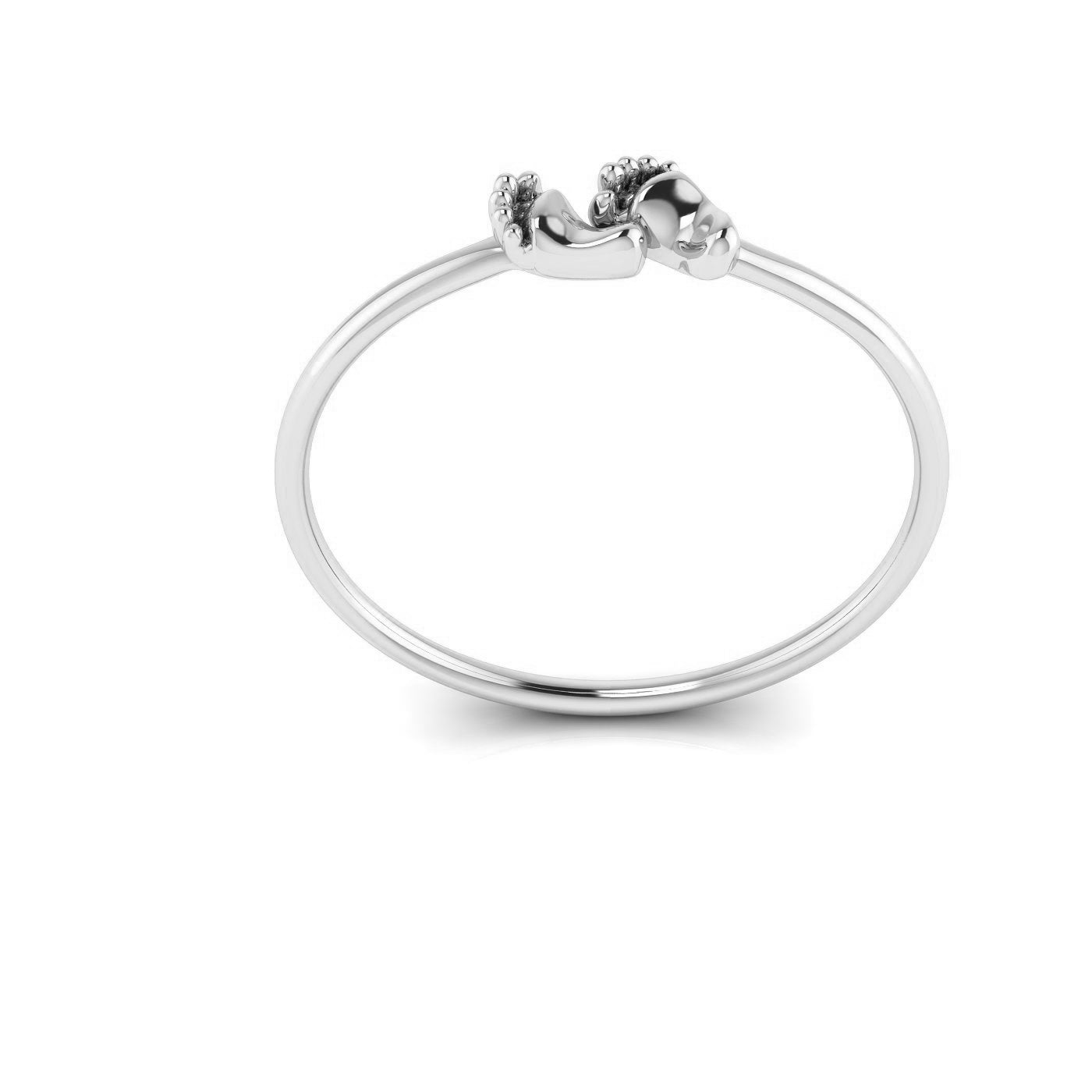 Pour La Vie - 18K White Gold Plated Silver Roof of Life Bangle