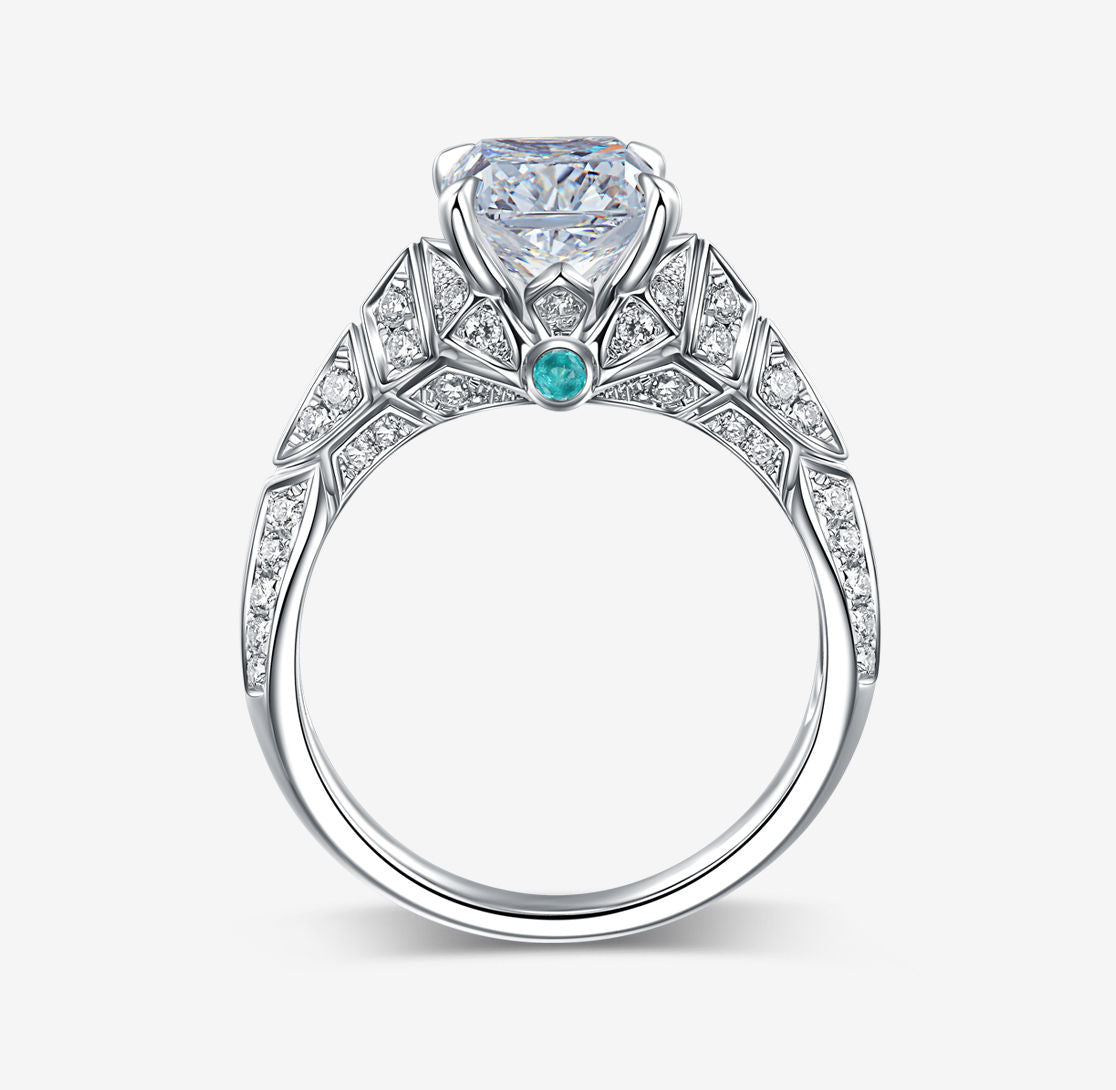 THIALH - 水晶教堂 - 枕形切割鑽石訂婚戒指(定制服務)