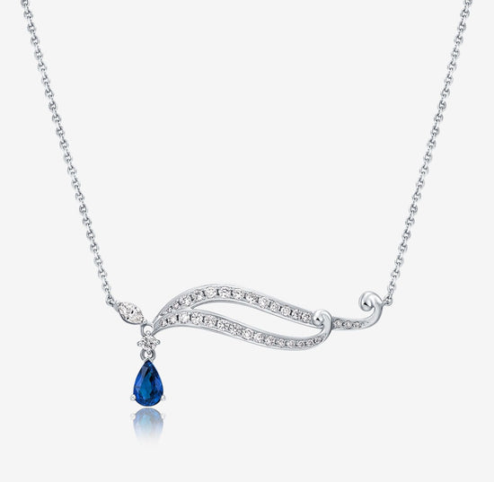 Load image into Gallery viewer, DATURA • ASTRA - 18K White Gold Sapphire and Diamond Necklace
