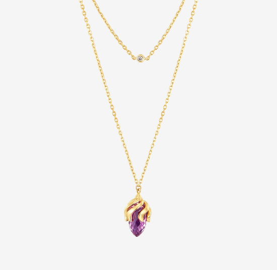 Load image into Gallery viewer, DATURA • ASTRA - Amethyst and 18K Yellow Gold Necklace
