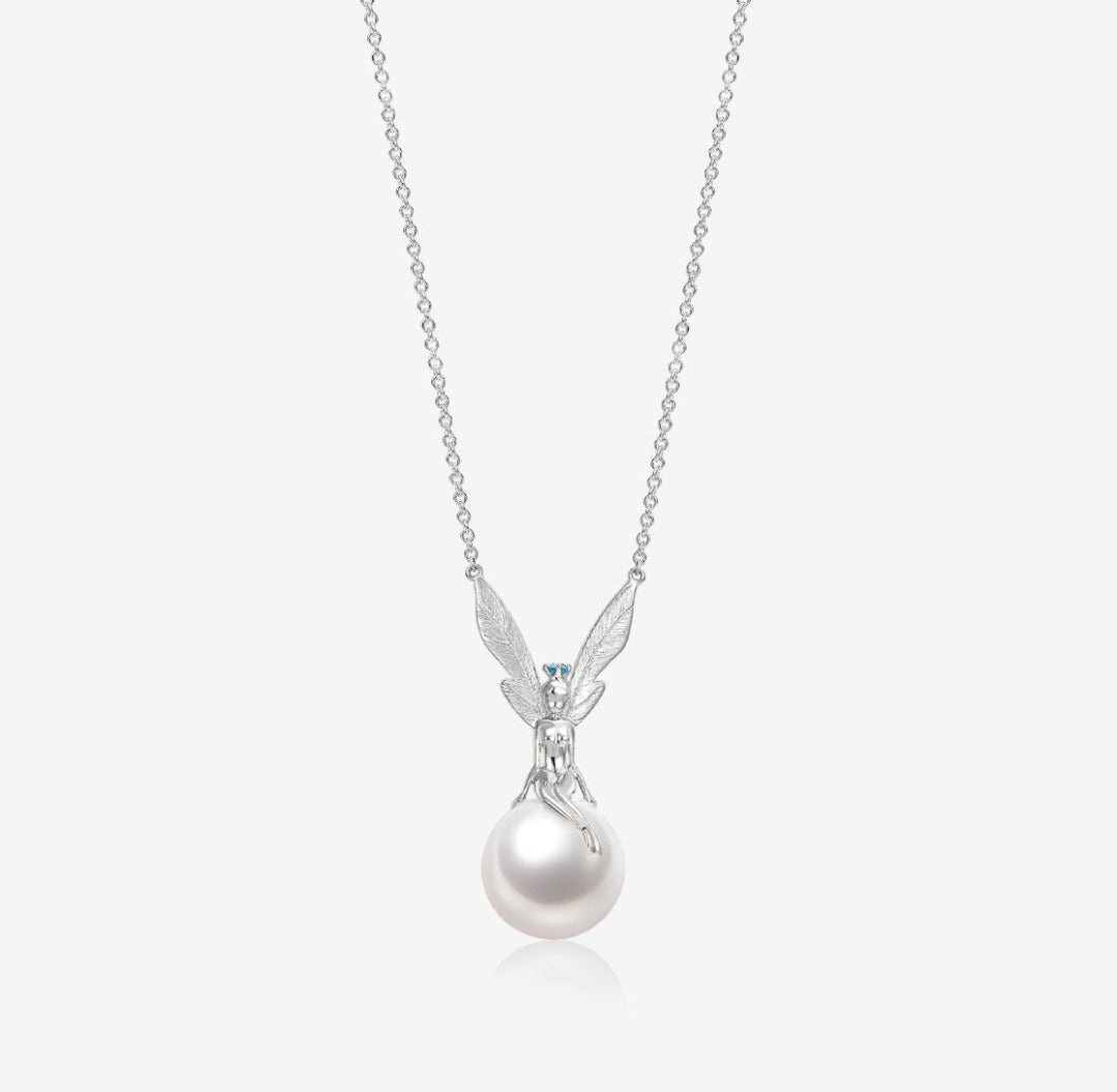 THIALH - DATURA • ASTRA - 18K White Gold Large size Paraiba Tourmaline and Pearl Necklace