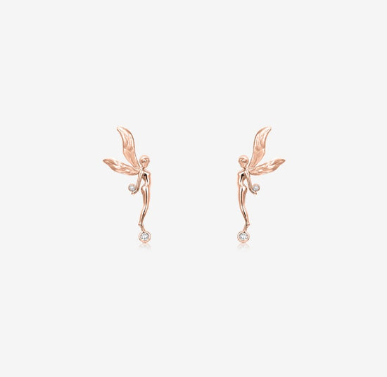 Load image into Gallery viewer, DATURA • ASTRA - Diamond and 18K rose gold Earrings (S Size)
