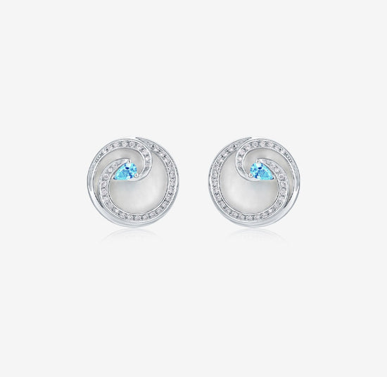 THIALH - DATURA • BLOSSOM - Diamond and Topaz Earrings