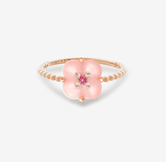 THIALH - 許願池系列 - 粉紅歐珀紅尖晶石鑽石戒指