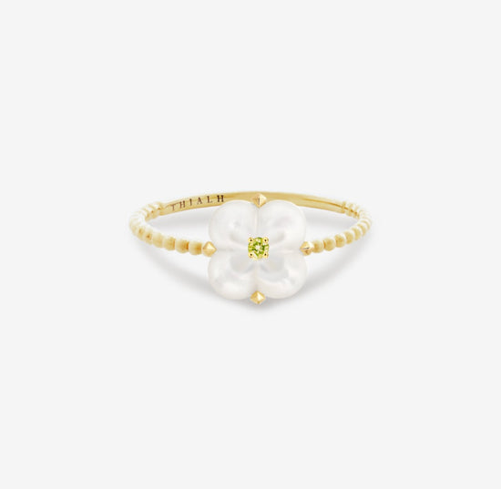 THIALH - Fontana di Trevi - Mini Mother-of-Pearl and Yellow Diamond Ring