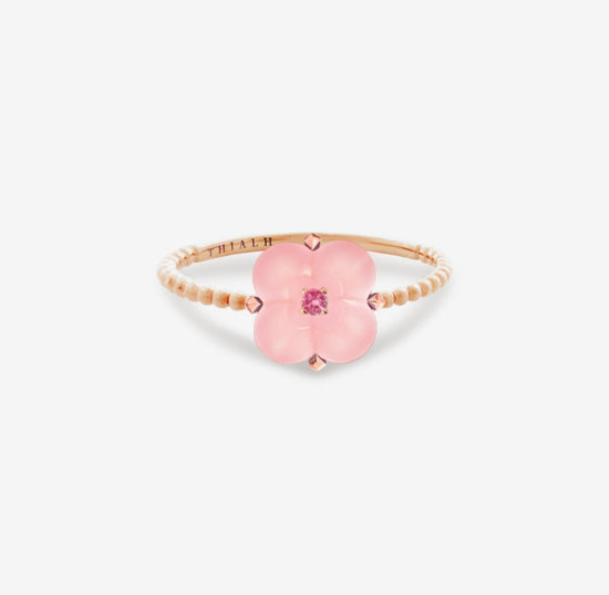 Fontana di Trevi許願池系列 - 迷你粉紅色歐珀和尖晶石戒指