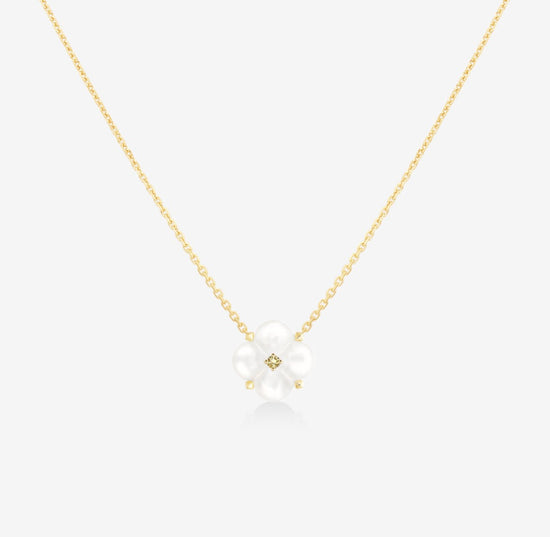 Fontana di Trevi - Mini Mother-of-Pearl and Yellow Diamond Necklace