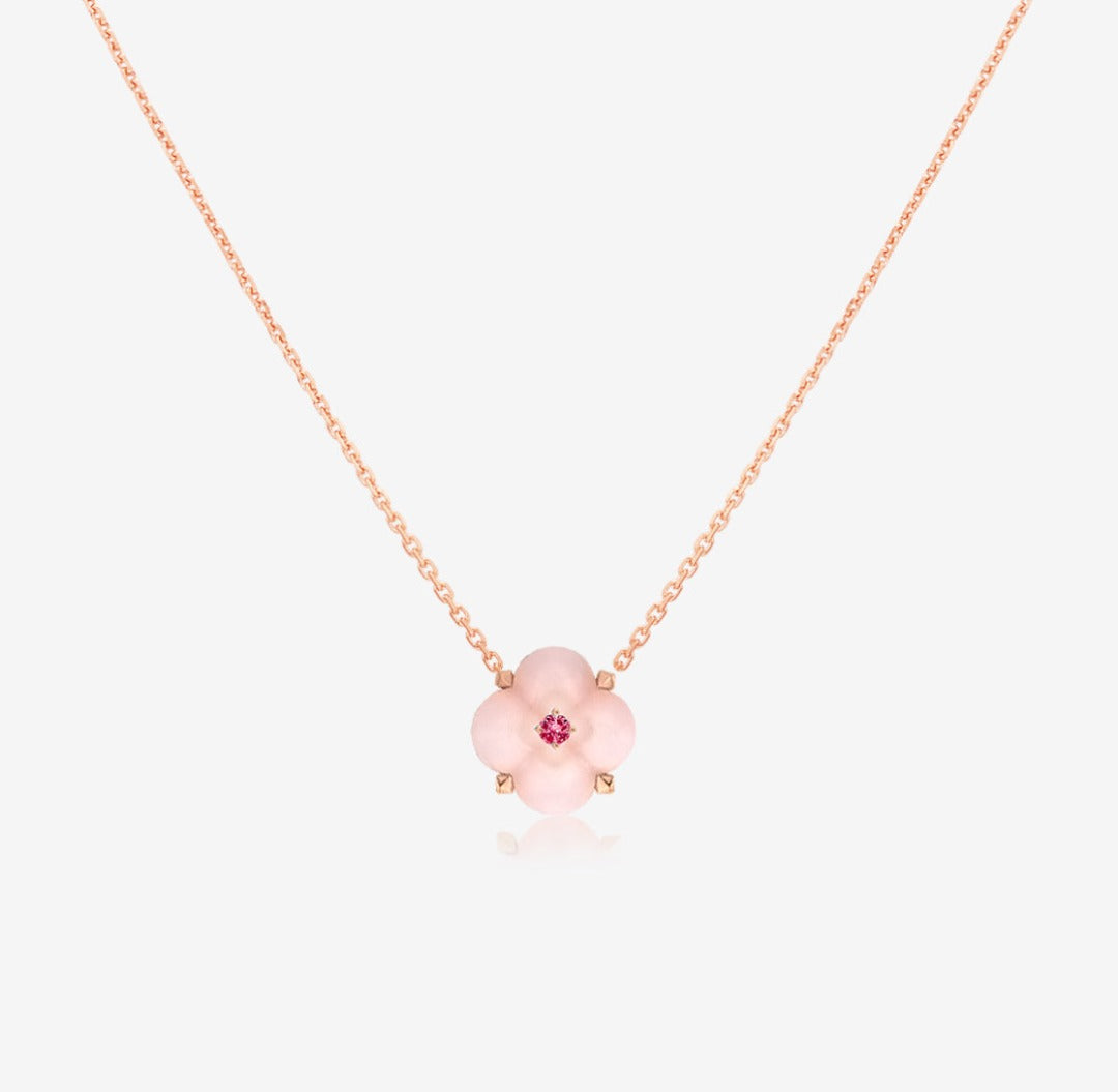 Fontana di Trevi - Mini Pink Opal and Pink Spinel Necklace