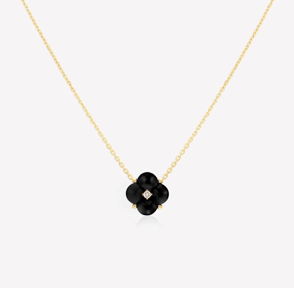 Load image into Gallery viewer, Fontana di Trevi - Mini Onyx and Diamond Necklace
