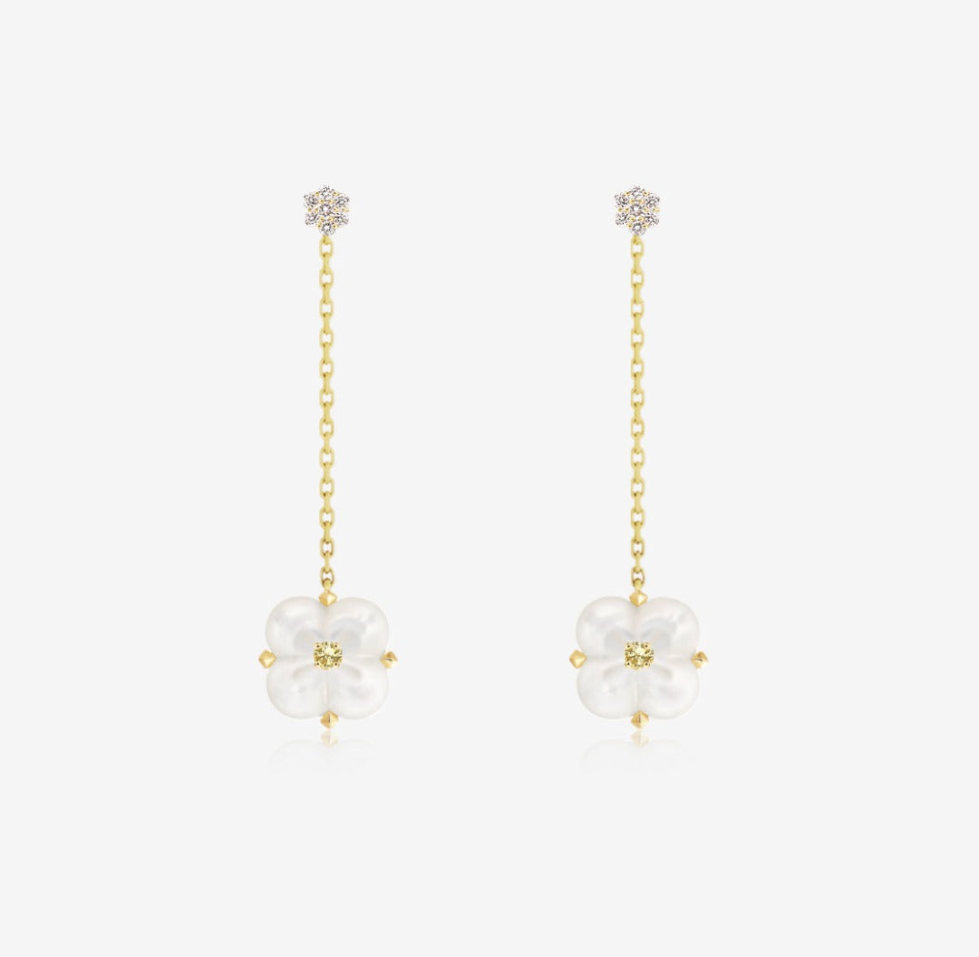 THIALH - Fontana di Trevi - Mini Mother-of-Pearl and Diamond Duality Earrings