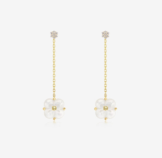 THIALH - Fontana di Trevi - Mini Mother-of-Pearl and Diamond Duality Earrings