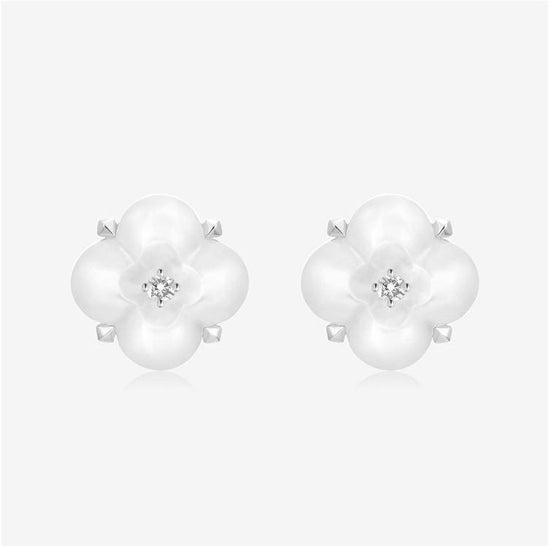 THIALH - Fontana di Trevi - Mini Mother-of-pearl and Diamond Earrings