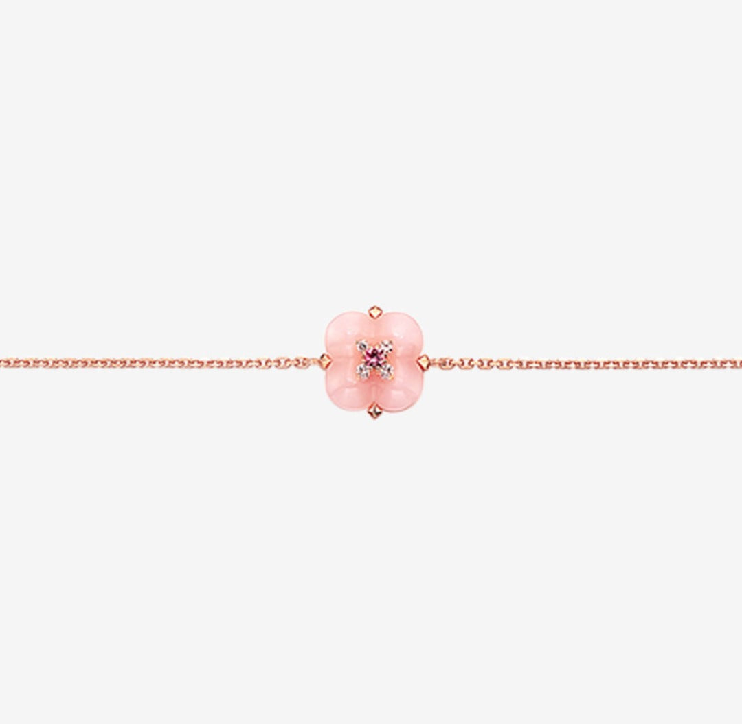 THIALH - 許願池系列 - 粉紅歐珀紅尖晶石鑽石手鍊