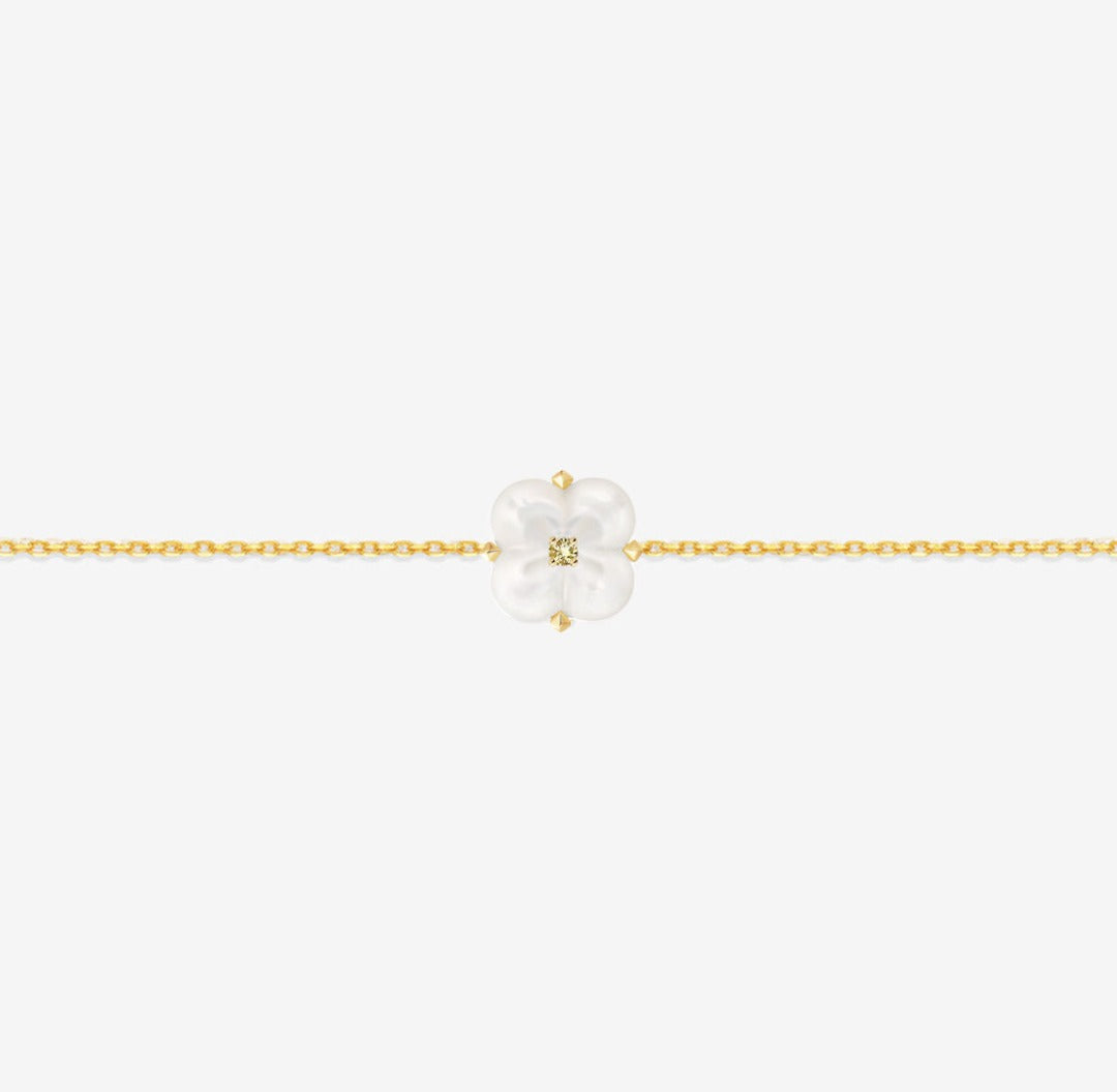 THIALH - Fontana di Trevi - Mini Mother-of-Pearl and Yellow Diamond Bracelet