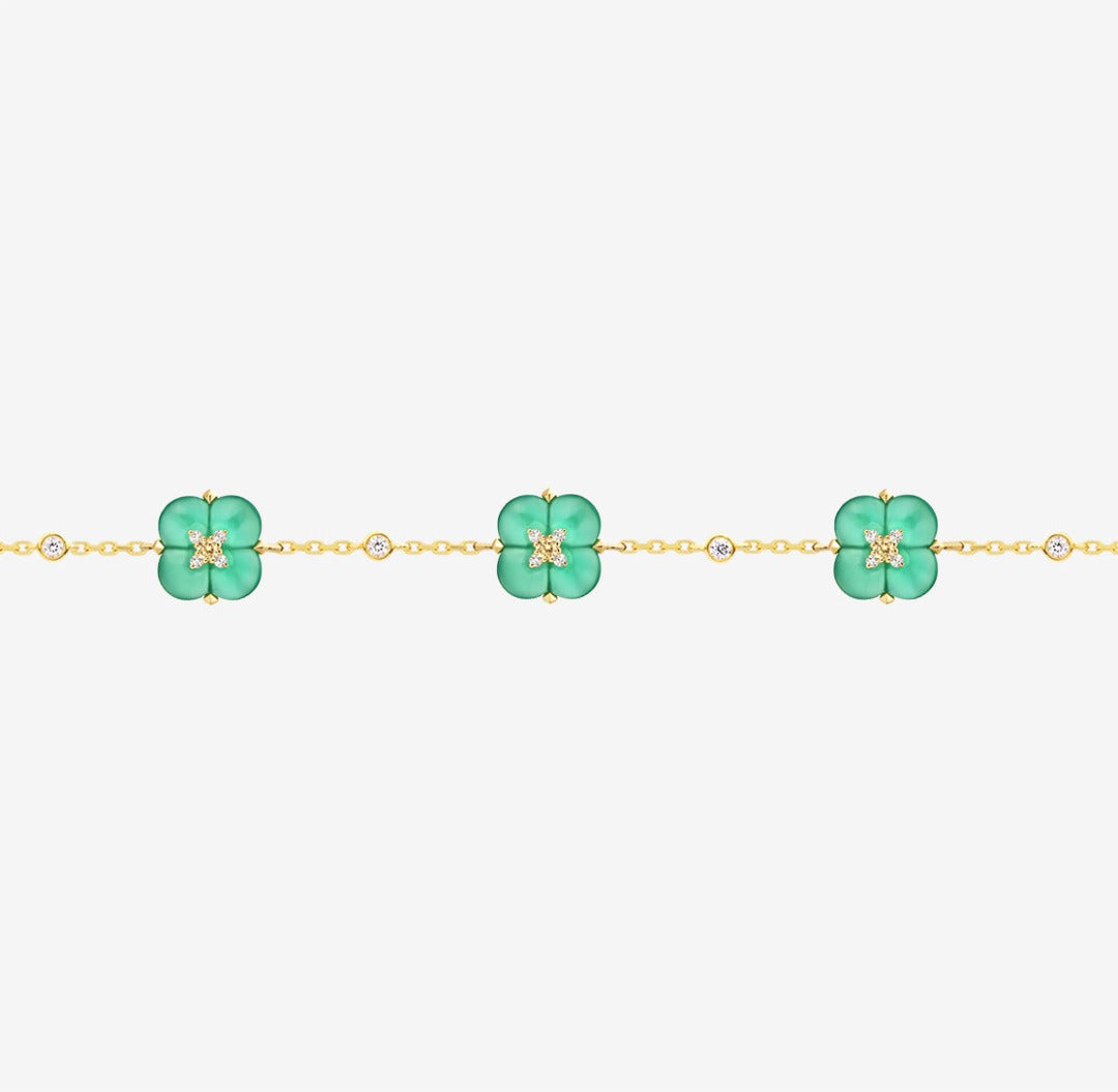 Load image into Gallery viewer, THIALH - Fontana di Trevi - Chrysoprase and Yellow and White Diamond Bracelet
