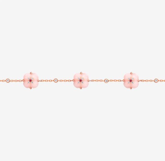 THIALH - 許願池系列 - 粉紅歐珀紅尖晶石鑽石手鍊