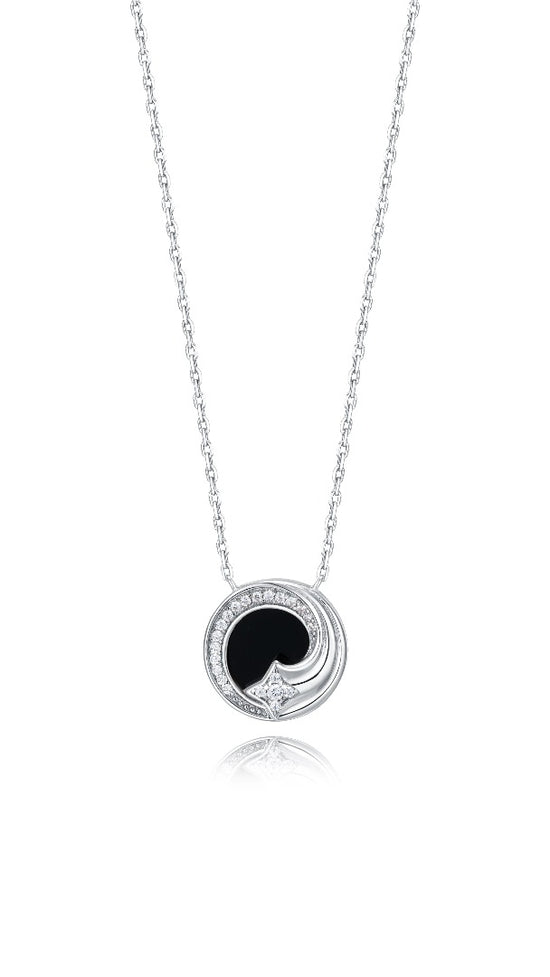 Load image into Gallery viewer, Galaxy - Black Starring Necklace

