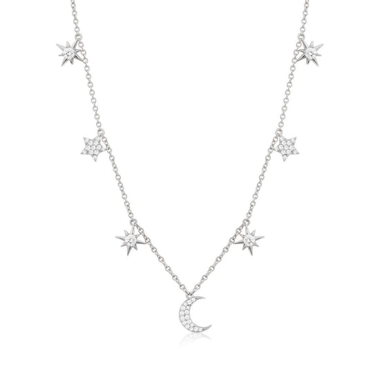 Load image into Gallery viewer, THIALH - Galaxy - Moon &amp;amp; Star Necklace
