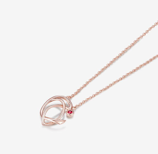 ROBIN - Ruby in 18K Rose Gold Necklace