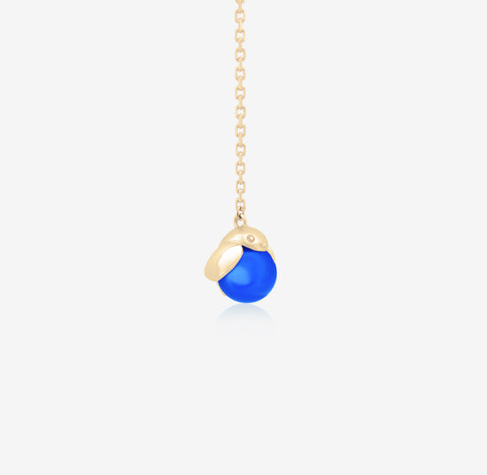 Load image into Gallery viewer, ROBIN - Blue Chalcedony set in 18K yellow gold Earrings
