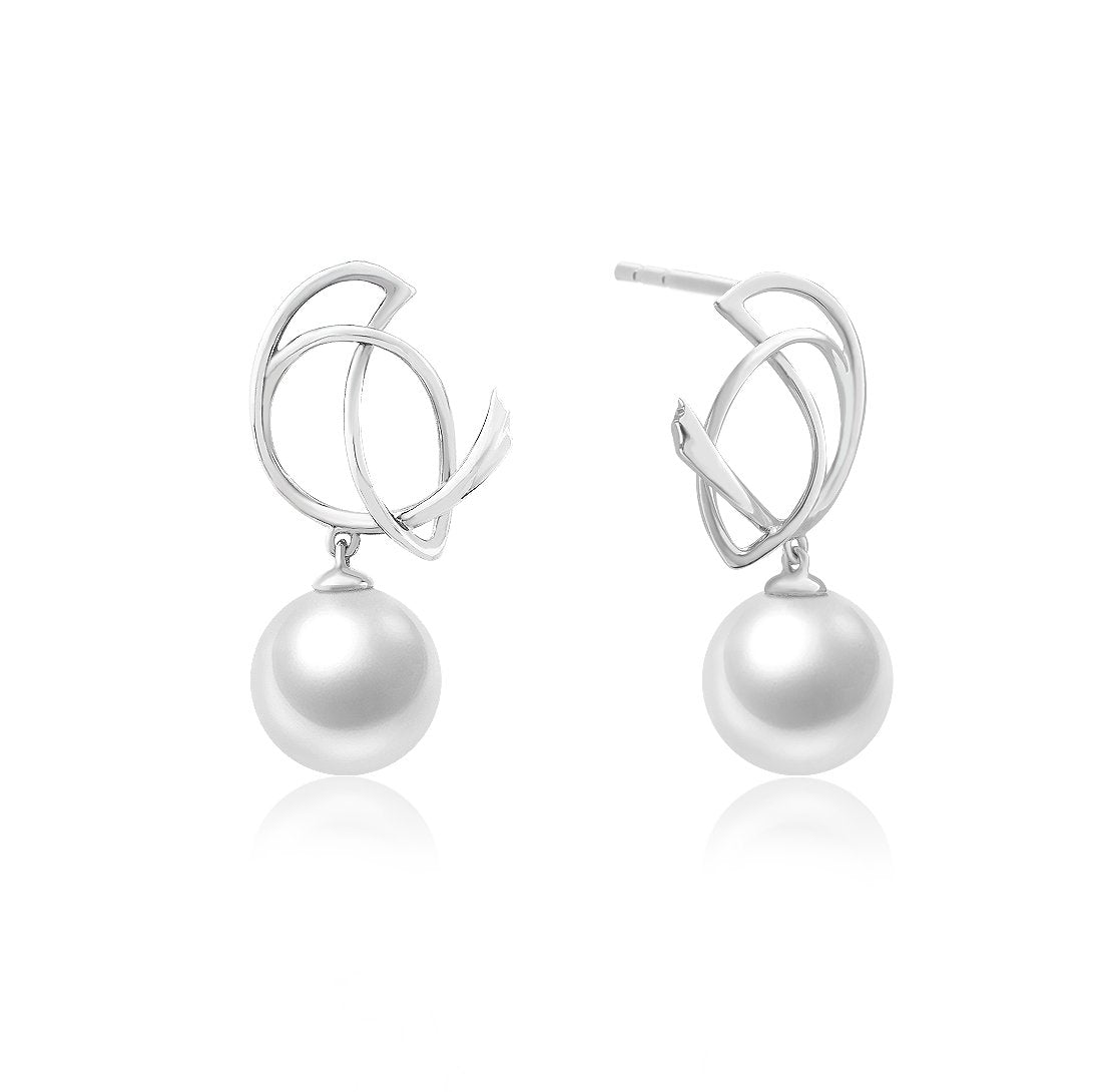 ROBIN - Pearl and 18K white gold Earrings