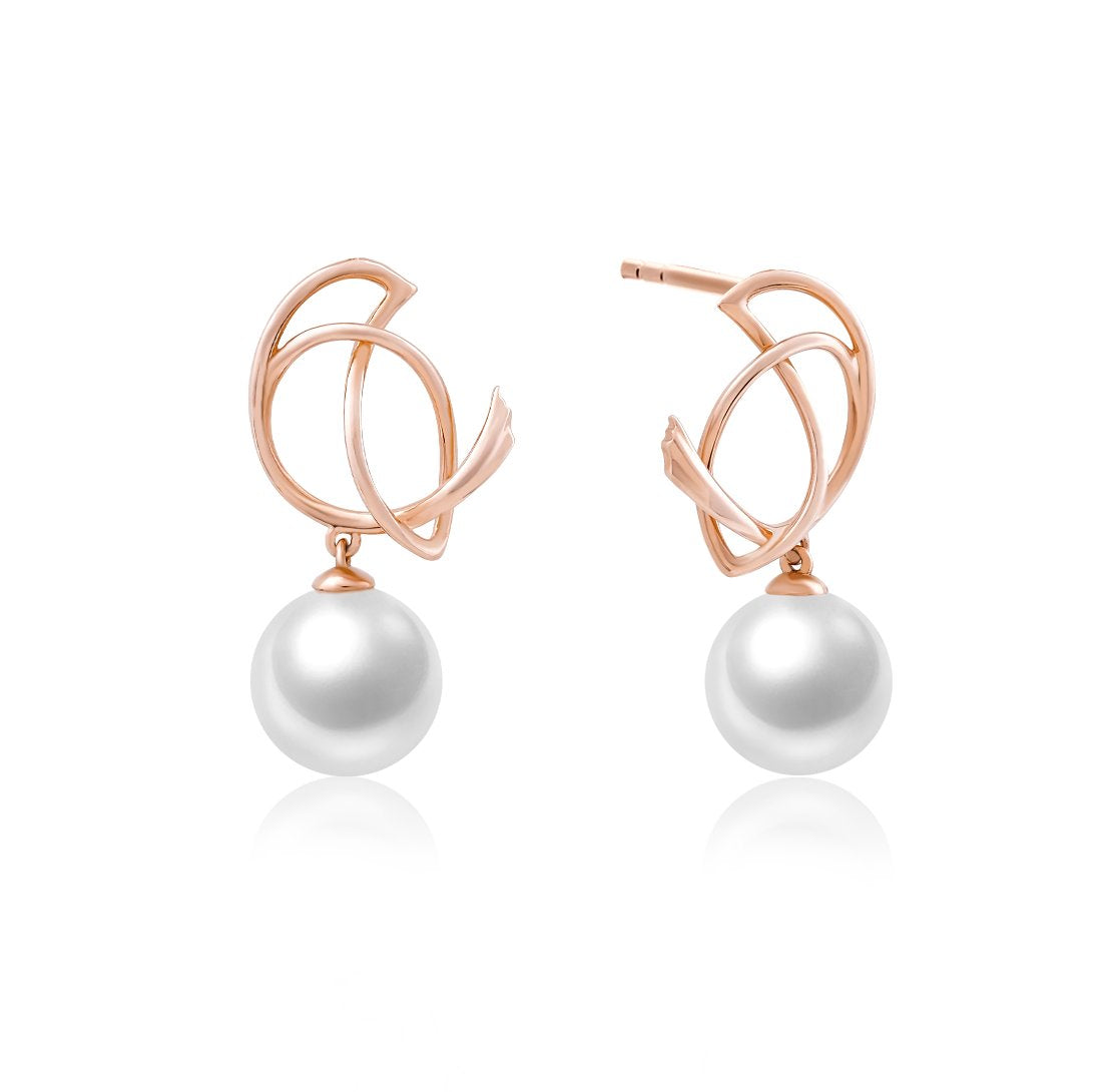 THIALH - ROBIN - Pearl 18K Rose Gold Earrings