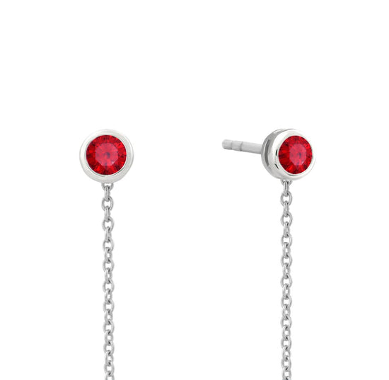 THIALH - ROBIN - Ruby and Pearl 18K White Gold Duality Earrings