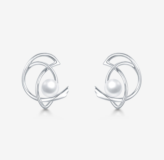 THIALH - ROBIN - Pearl 18K White Gold Stud Earrings