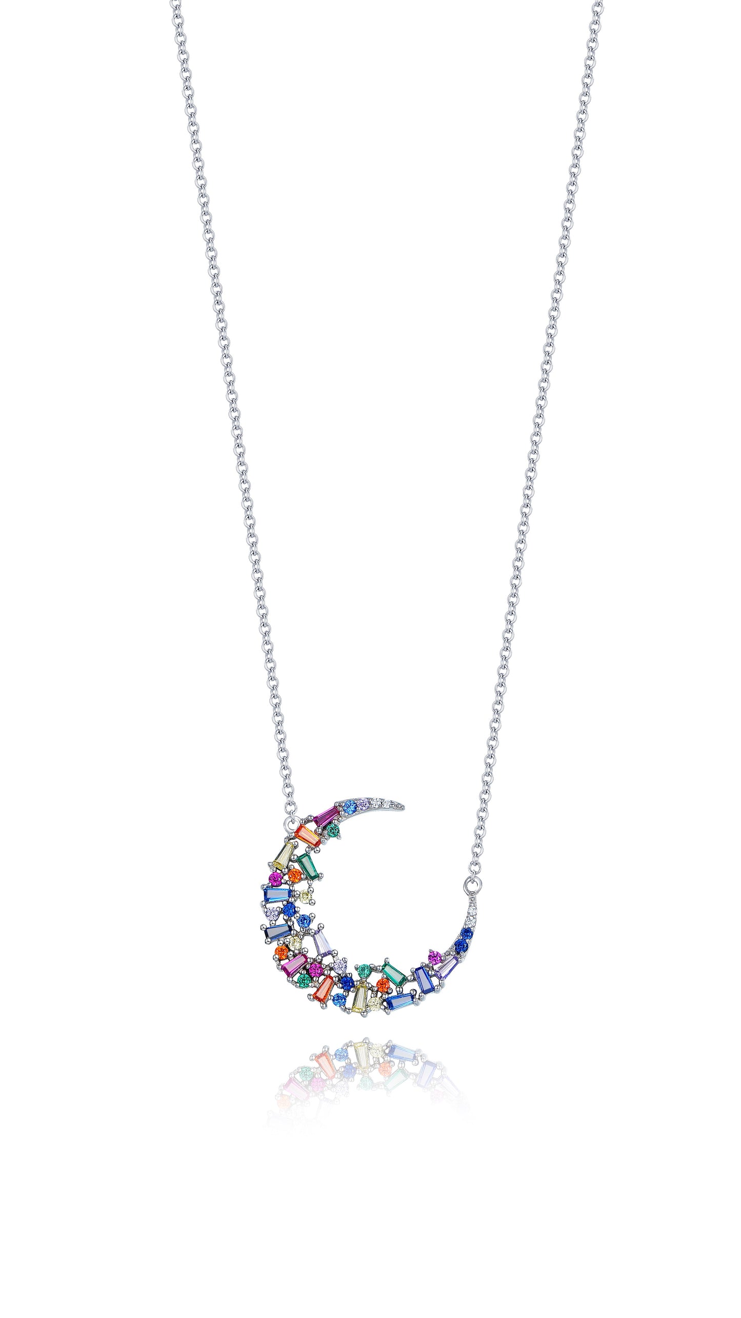 Load image into Gallery viewer, THIALH - Rainbow - White Sterling Silver Necklace
