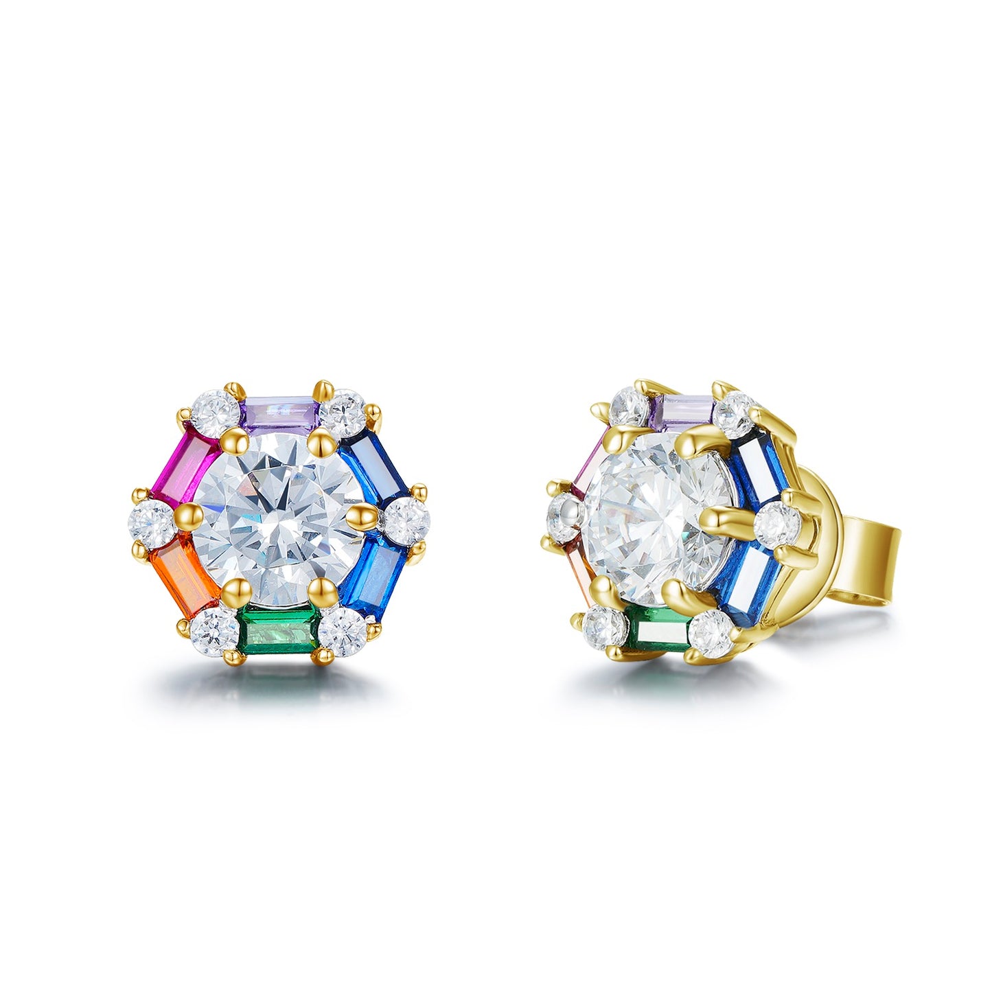 Load image into Gallery viewer, Rainbow - Yellow Cubic Zirconia Earrings
