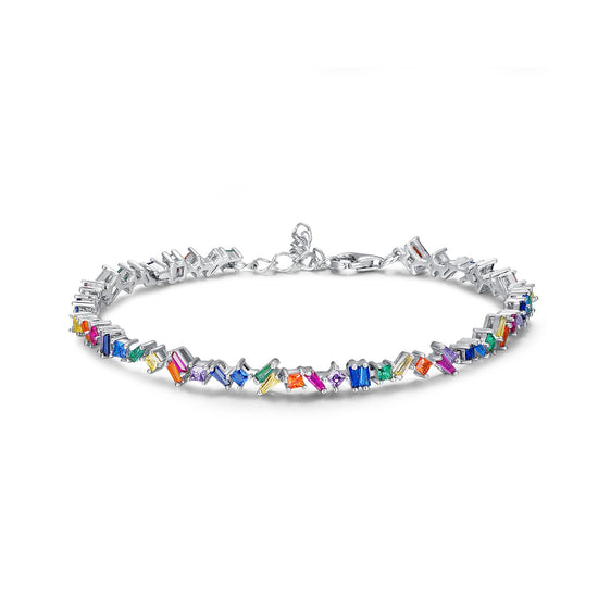 Rainbow - White Sterling Silver Bracelet