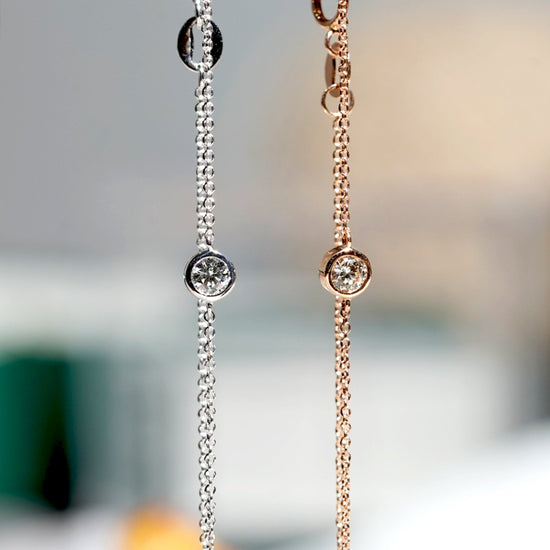 For Her Jewellery - 18K White Gold Single Diamond Bracelet