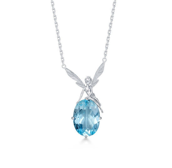 Load image into Gallery viewer, DATURA • ASTRA - 18K White Gold Aqua Marine Necklace
